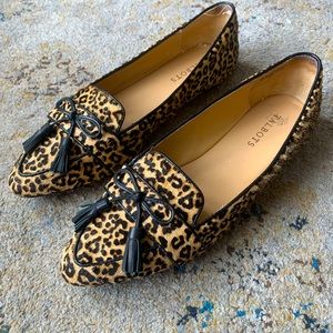 Talbots Leopard Print Faux Fur Slip-on Flats